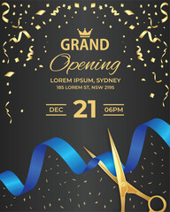 Luxury Gold & Blue Grand Opening Template