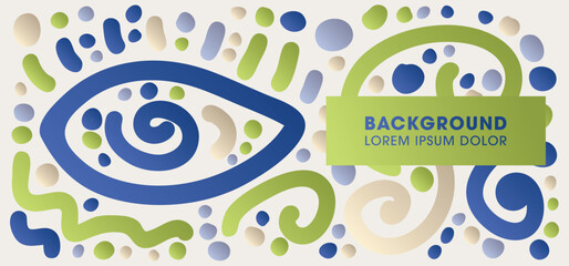 Abstract Vector Gradient Banner with Random Lines, Energetic Doodle Art Banner. 