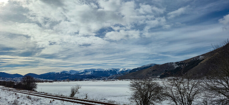 view of snow in the town of Palena