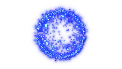 Blue Magic Particle Explosion &ndash; Transparent Background