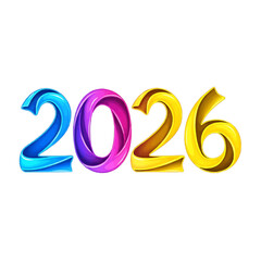 Stylish and vibrant 2026 Typography in various colors