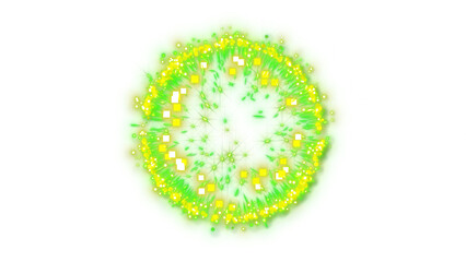 Green Magic Particle Explosion &ndash; Transparent Background