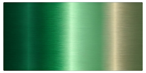 Brushed green metal plate with a shiny blank texture