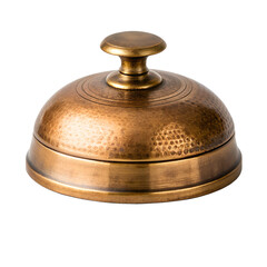 Vintage Brass Service Bell on Black Background