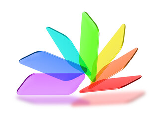 Colorful Liquid Glass Abstract Sculpture on White Background. Ideal for use in tech branding, UI/UX themes, creative design, digital art concepts, or modern illustration projects.