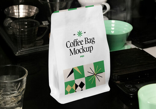 Standing Coffee Bag PSD Mockup