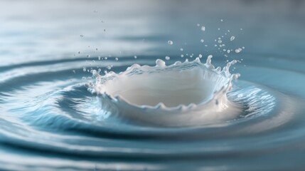 Water droplets rise as a splash forms creating ripples on the surface in a close up view. Sunlight reflects off the water showing movement and beauty in nature.