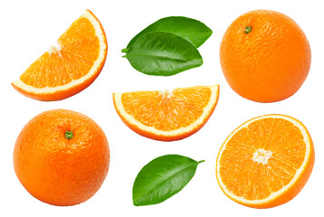 cut of orange isolated on white background. clipping path