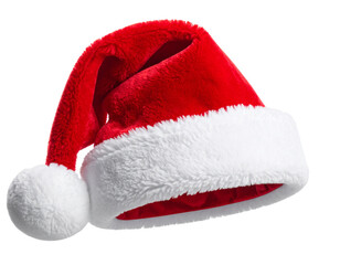 Obraz na płótnie Canvas Weihnachtsmützr, isoliert auf weißen Hintergrund, Freisteller, Transparent 