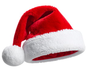 Weihnachtsmützr, isoliert auf weißen Hintergrund, Freisteller, Transparent