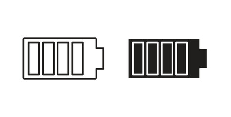 Battery icons pack. icon for web design isolated on white background
