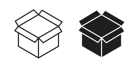 Box opened icons pack. icon for web design isolated on white background