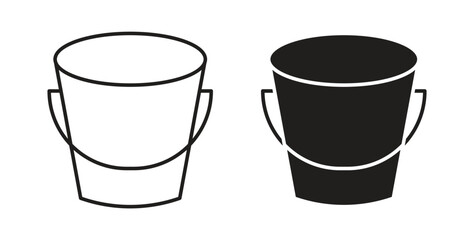 Bucket icons pack. icon for web design isolated on white background