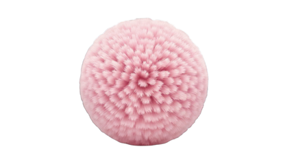 Pink Furry Sphere Isolated on White