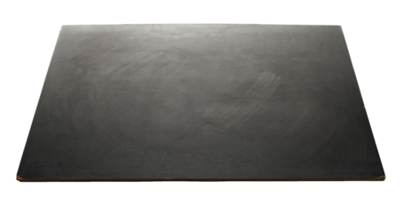 Blank, empty black wooden chalkboard, blackboard isolated on white, side view