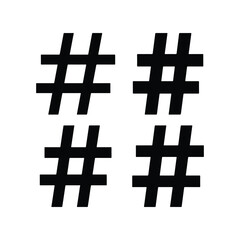 Obraz premium hash symbol solid silhouette set