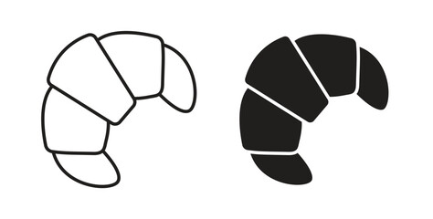 Croissant icons pack. icon for web design isolated on white background