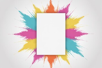 Blank Vertical Poster — CMYK Paint Splatter, Grunge Copy Space for Art Events