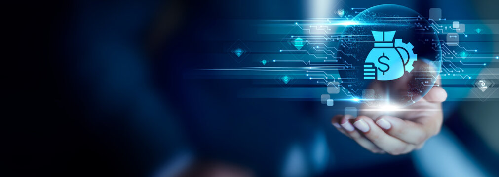 Budget concept, Businessman hold Budget icon for financial planning, expense control and effective money management in business operations.