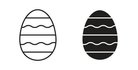 Easter egg icons pack. icon for web design isolated on white background