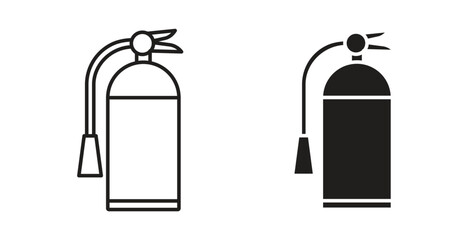 Fire extinguisher icons pack. icon for web design isolated on white background