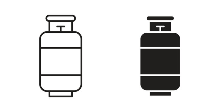 Gas cylinders icons pack. icon for web design isolated on white background