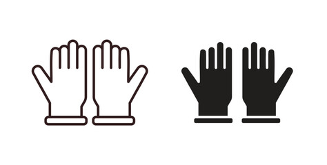 Glove icons pack. icon for web design isolated on white background