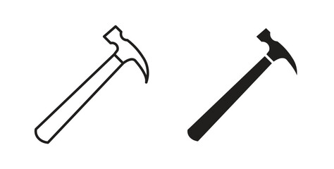 Hammer icons pack. icon for web design isolated on white background