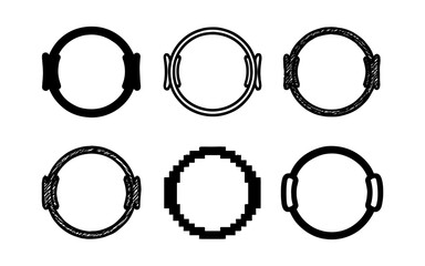 Variety of circle icon styles: flat, sketched, and pixel designs