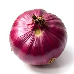 Red onion isolated on white background fresh vegetable closeup