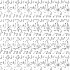 vector seamless pattern with food