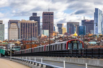 Foto auf Acrylglas Karlsbrücke Boston Skyline and Charles River View from Longfellow Bridge  © Alexey Fedorenko