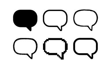 Diverse speech bubbles collection in various styles for creative design projects