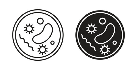 Microorganism icons pack. icon for web design isolated on white background