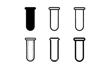 Diverse test tube icons in various styles for scientific designs