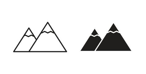Mountain icons pack. icon for web design isolated on white background