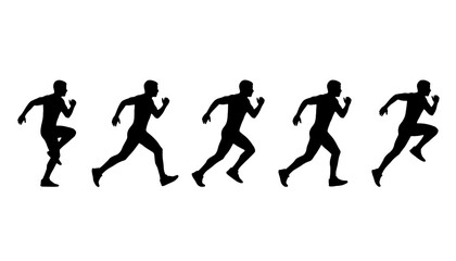 Fototapeta premium Person Walking Silhouette Vector