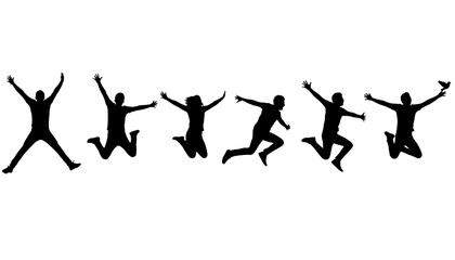 Happy Jumping Person Silhouette