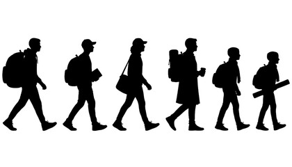 Student With Backpack Silhouette