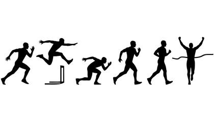 Dynamic Runner Silhouette Vector