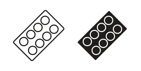 Pill blisters collection Silhouette flat icon design element.icons pack. icon for web design isolated on white background