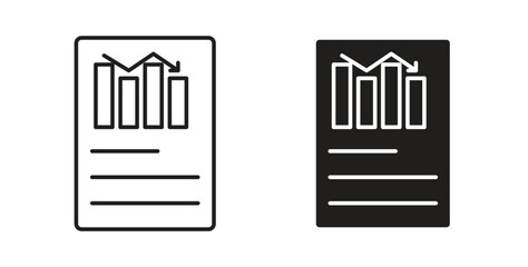 Report icons pack. icon for web design isolated on white background