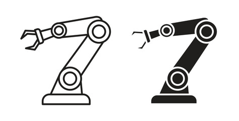 Robot arm icons pack. icon for web design isolated on white background