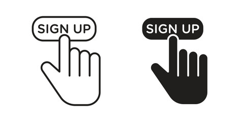 Sign up icons pack. icon for web design isolated on white background