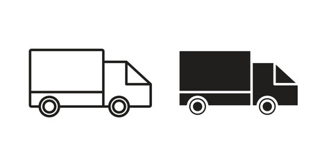 Truck icons pack. icon for web design isolated on white background