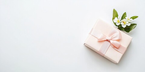Soft minimal present concept ideal for holiday greetings and commercial campaigns.