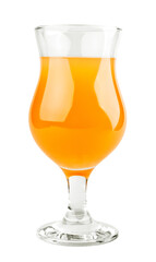 Glass of orange juice isolated on transparent background. PNG format