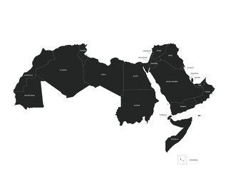 Arab World Map, Map of All Countries of Middle East and North Africa