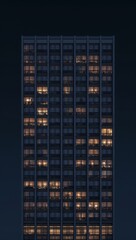 Fototapeta premium High-rise building illuminated at night