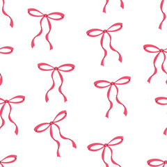 Red bow2 seamless pattern background for packaging and decoration
